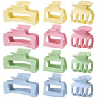 3 Styles Hair Clips for Women Small Medium Big Claw Clips for Thin Thick Hair 12 Pcs Hair Claw Clips Hair Clips Combination Hair Accessories for Women (Colorful)