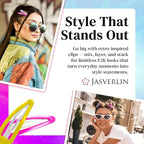 48 Pcs Snap Hair Clips 2 Inch, Y2k Cute Metal Hair Barrettes Non Slip, Colorful Hairclips for Women Girls Kids Fine Hair Styling Accessories (Neon Pop)