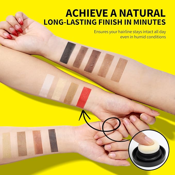 Sevich Hairline Powder - Root Touch Up Instantly Hair Color for Thinning Gray Coverage - Bald Spot Concealing Hair Powder for Women & Men - 48Hour Waterproof & Sweatproof - Black