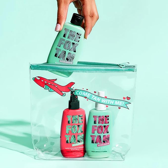 The Fox Tan Jet Setter Pack, Travel-Friendly Set For Darker, Faster, Flawless Tans, Vegan & Cruelty Free, 100mL + 90mL + 90mL (3 Pieces)
