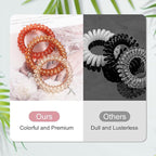 JessLab Spiral Hair Ties for Women, 10-Pack Traceless No-Damage Ponytail Holders, Coils Hair Bands for Girls, Assorted Colors