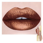 Chocolate Lipsticks for Women Metallic Lipstick Long Lasting Non Stick Cup Lip Gloss, Shimmer Lightweight Hydrating Full Coverage Lip Color, DP109 Candy