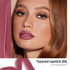 Mauve Purple Gradient Matte Lipstick Crayon Lip Liner pencil,Crayon Form and Cone Tip 2-in-1 Lip Liner and Lipstick Lip Combo Set Achieve Flawless Contour Gradual Ombre Effect lip Pencil for Old Women