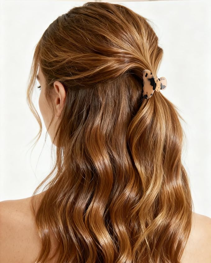 MAORULU 2 Pack Mini Acetate Hair Claw Clips – 1.6 Inch Small Durable Hair Clips for Women & Girls, Strong Hold Tiny Jaw Clips for Bangs & Half Up Hairstyles (Tortoise)