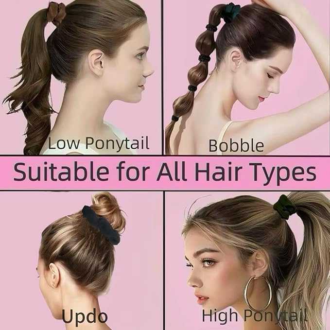 8 Pcs Small Satin Scrunchies for Women, No Damage No Crease Hair Ties for All Hair Types and Textures, Thin Hair Elastic Bands Ponytail Holders for Girls Hair Accessories (Neutral Color)