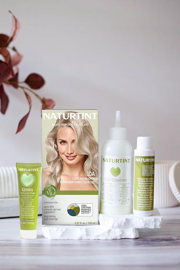 Naturtint 10A Light Ash Blonde Permanent Hair Color (Pack of 1), Ammonia Free, Vegan, Cruelty Free, up to 100% Gray Coverage, Long Lasting Results (Packaging may vary)