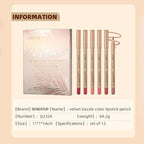 12 Colors Lip Liner Set, Brown Pink Red Smudge