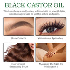 Jamaican Black Castor Oil - 100% Pure Organic Cold Pressed for Hair Growth, Eyelash/Eyebrow Serum, Scalp and Nail Care, Glass Bottle (2.02 Fl Oz) (small, castor)