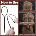 1500 Pcs Hair Bands in 4 Natural Colors - Rubber Hair Ties with Organizer Box and 6 Styling Tools for Women, Girls, Kids