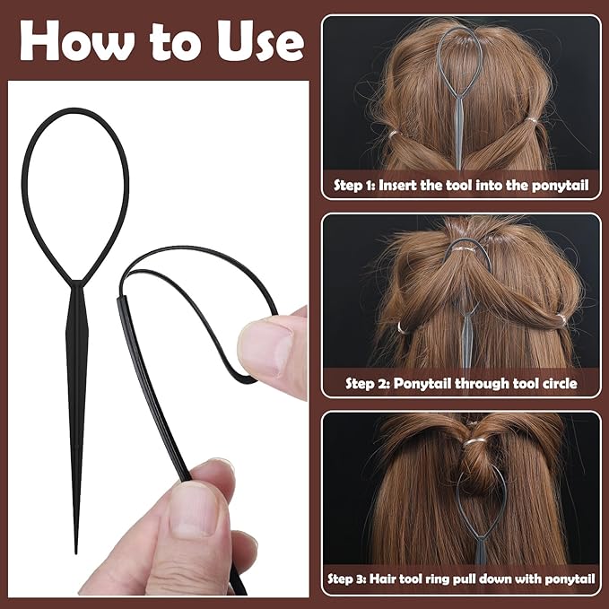 1500 Pcs Hair Bands in 4 Natural Colors - Rubber Hair Ties with Organizer Box and 6 Styling Tools for Women, Girls, Kids