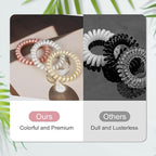 JessLab Spiral Hair Ties for Women, 10-Pack Traceless No-Damage Ponytail Holders, Coils Hair Bands for Girls, Assorted Colors