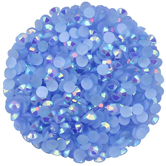 2250 Pcs SS16 4mm AB Flatback Rhinestones for Nails Art Crafts Glitter Round Shine Gems Crystals DIY Clothes Shoes （Light Sapphire AB）