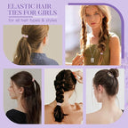 Hair Ties No Damage - 10PCS Ponytail Holders - Elastic Hair Ties for Thick Hair - Braided Hair Bands for Women Girls's Hair - Violet
