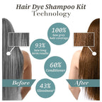 Blonde Brown Hair Dye Shampoo 3 in 1, Instant Hair Color Shampoo for Women Men, Natural Color Shampoo Hair Dye, Grey Hair Coverage in Minutes, Herbal Formula (17.6 FL OZ)