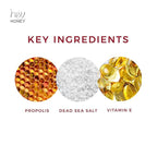 Hey Honey Skincare Propolis and Dead Sea Salt Microdermabrasion Facial Scrub For Sensitive Skin | Non-Abrasive Exfoliating Aimed Brighten Acne Scars, Remove Blackheads & Dead Skin Cells | 2.2 oz