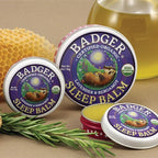 Badger Sleep Balm, Organic Essential Oil Aromatherapy Natural Sleep Balm for Adults & Kids, Relaxing & Calming Lavender & Bergamot Natural Sleep Support, .75 oz Tin, 3-Pack