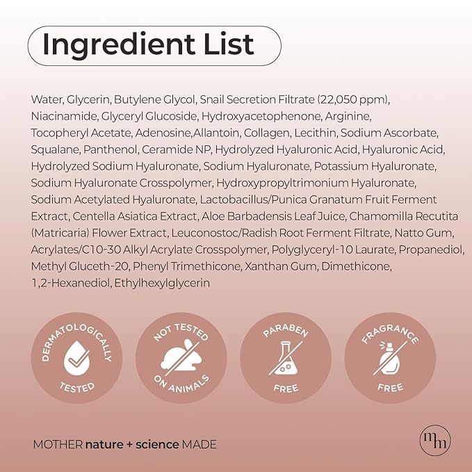 MOTHER MADE Glowing Glass Skin Hydrating Snail Deep Collagen Face Masks Set of 20 EA, with Niacinamide 2%, Vitamin E, Facial Mask for Dry, Sensitive Skin, Self Care, Korean Skincare