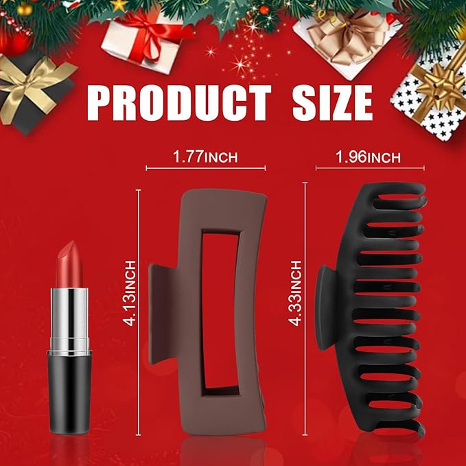 TOCESS 8 Pack Big Hair Claw Clips for Women Large Claw Clip for Thin Thick Curly Hair 90's Strong Hold 4.33 Inch Nonslip Neutral Matte Hair Clips