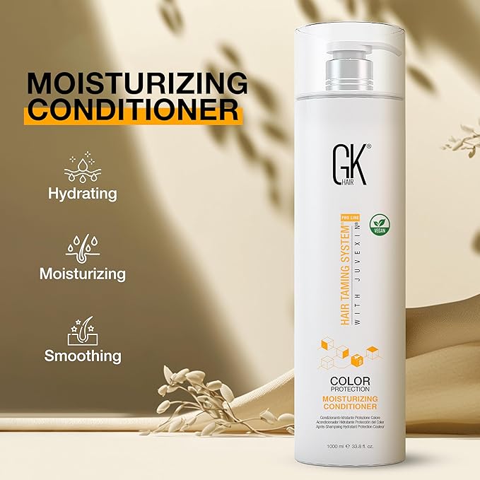 GK HAIR Moisturizing Conditioner Colored Hair Treated for Dry Damaged Repair Curls Intense Hydration Strengthening Frizz Control Keratin Treatment Argan Oil Paraben, Phthalate & Sulfate Free 33.8 OZ