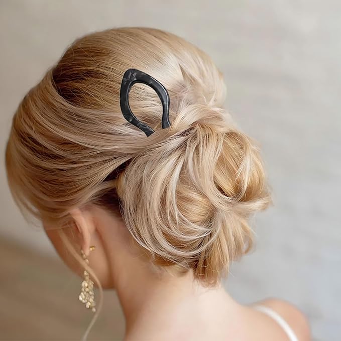 4 Pcs French Hair Pin Color Mixing French Hair Pins for Women French U Shaped Prestiges Hairpin for Thin Thick Hair Women Vintage Hairstyle Accessories