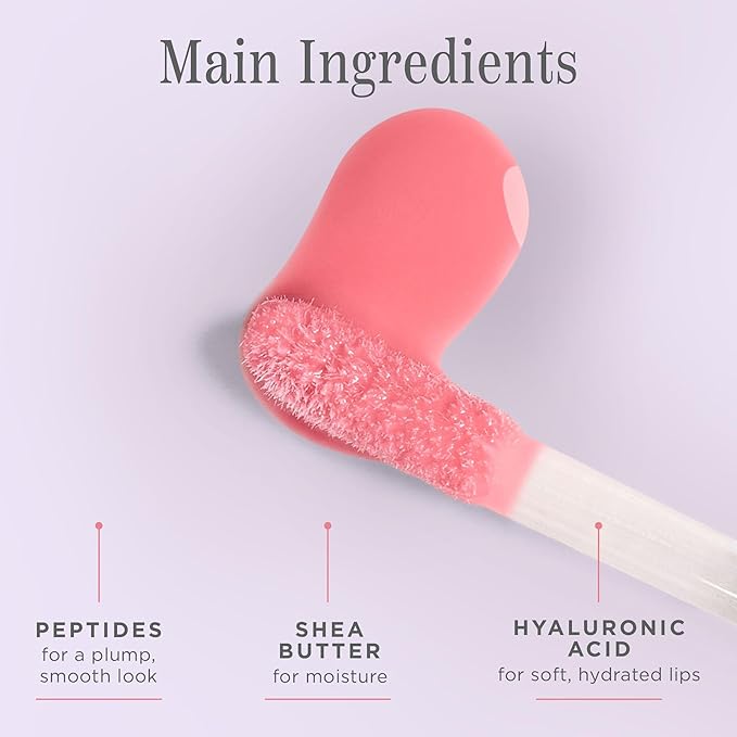 Cote Beauty's Peptide Lip Shine in Lyla, Ultra Hydrating & Long-Lasting Coral Plumping Lip Gloss for Women with Hyaluronic Acid, Shea Butter & Jojoba Oil, Vegan & Cruelty-Free, 0.12 Fl Oz