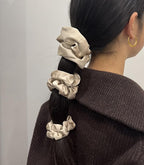 3 Pieces Satin Scrunchies Set for Hair No Crease Elastic Hair Ties for Women and Girls (Taupe)