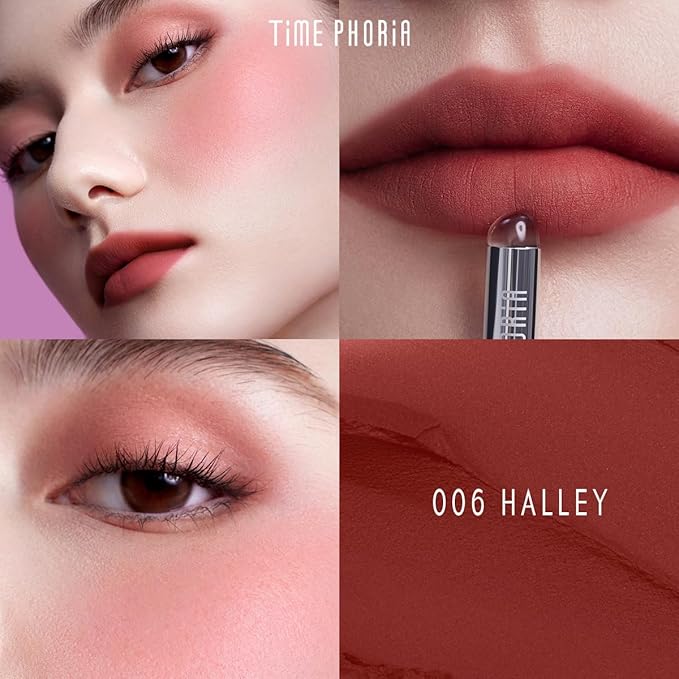 ORBITA LIP AND CHEEK BLURRING POT | Lip & Cheek Tint with Soft Velvety Mud Texture, Blur Matte Finish Lipstick, Featherlight, Multi-Use Makeup, Buildable Color, Long-Wearing (006 Halley)