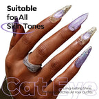modelones Cat Eye Gel Nail Polish,Glitter Purple Gel Polish with Magnet Magentic Cateye Gel Polish Soak Off Led Reflective Gel Top Coat Manicure Salon DIY Gifts