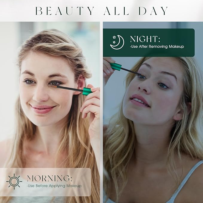 Eyelash Growth Serum: Enhances length, density & strength, conditions lashes. Vegan, cruelty-free, gentle for sensitive eyes. 3mL (2-month supply)