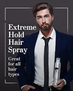 Avenue Man Extreme Hold Hairspray, 9.0 oz - Paraben-Free Hair Spray for Men with Natural Extracts - Hair Products For Men - Extra Firm Hold Hair Spray, Made in Portugal