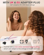 Mini Curling Iron for Short Hair Dual Voltage with European UK Plug Adapter 1/2 Inch Travel Size Small Barrel Curling Iron to Medium Bouncy Curls with 30S Fast Heating, 5 Temps for Global