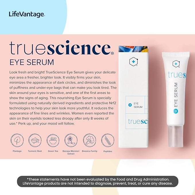 LifeVantage - TrueScience Eye Serum - Brightens, Tightens, Reduces Dark Circles and Puffiness with Nrf2 Technologies - 15ml