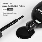16.5ml Black Nail Polish Large Volume Quick Drying Nail Polish, Fast Drying and Long Lasting Color Nail Art DIY Home Manicure Gift for Women