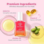 modelones Nail Strengthener Sheer Pink Nail Polish Nail Hardener Extra Strong and Growth Natural Nail Ridge Filler Nail Strengthener for Damaged Nails Repair Gifts for Women 15ml