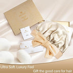 Silk Bonnet for Women 100% Mulberry Silk Sleep Cap 22 Momme Double Layer Hair Wrap for Curly Short Long Hair