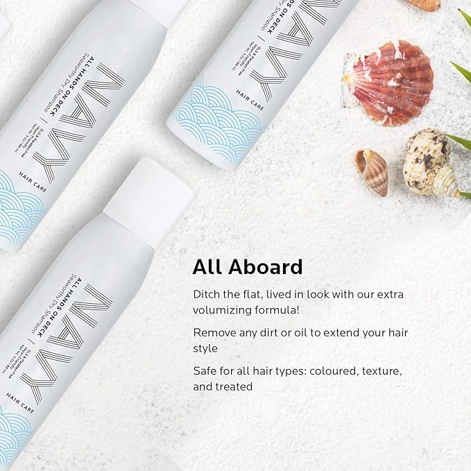NAVY HAIR CARE Dry Shampoo Spray for Women & Men 3oz | Travel Size Volumizing | for Color Treated & All Types of Hair | All Hands on Deck - Seaworthy | Vegan Friendly