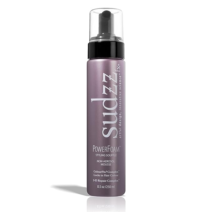 SUDZZfx Powerfoam Styling Souffle - Non-Aerosol Thickening Mousse for Curly Hair - Travel Size Foam for Black Women & Men