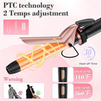 Ufree 3 in 1 Curling Iron, Curling Wand Set with Thermal Brush Flat Iron Hair Straightener, Dual Voltage Wand Curler, Instant Heat Up Hair Curler, Include Protective Glove 2 Clips, Gifts for Women