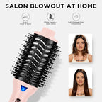 Aima Beauty Blow Dryer Brush - Ionic Ceramic Hot Air Brush for Frizz-Free Straightening & Voluminous Blowout, 2.3‘’/ 60mm Oval Barrel with Nylon Bristles, 360 Surrounded Vent, 3 Heat Settings, Pink