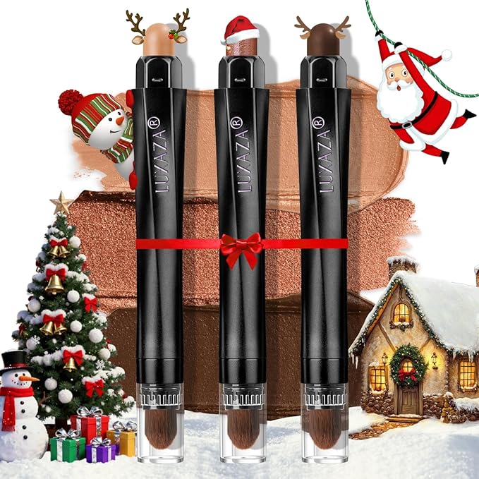 Coral Island Eyeshadow Stick 3PCS Makeup Set, Metallic Shimmer Matte Cream Eye Shadow Eyeliner Brightener Pencil Crayon - J2 Coral Island