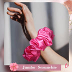 CEELGON Hot Pink Big Satin Scrunchie6.5 Inches Jumbo Scrunchies Silky Hair Ties Oversized Ponytail Holderfor Thick Curly Hair Extra Large Hair Accessories for Women (Hot Pink)