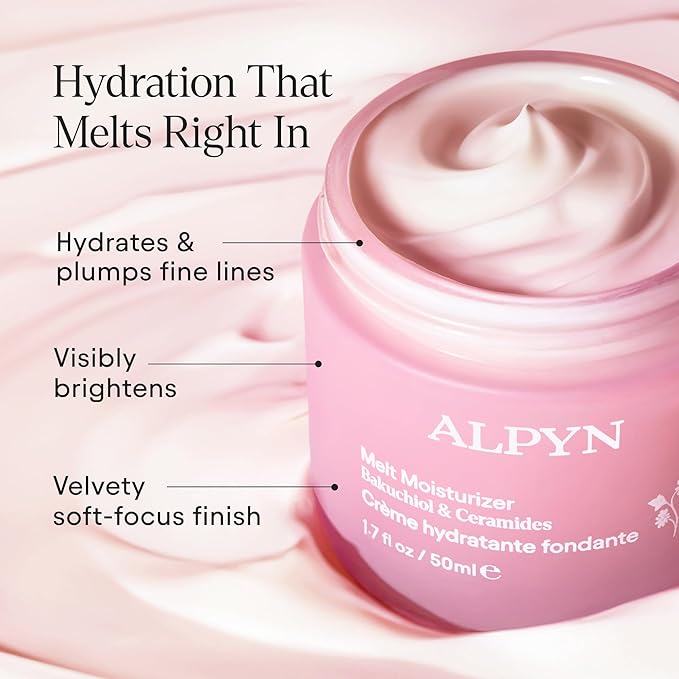 ALPYN Melt Moisturizer | Weightless Brightening and Plumping Hydration with a Velvety, Makeup-Ready Finish | 1.7 oz / 50 ml