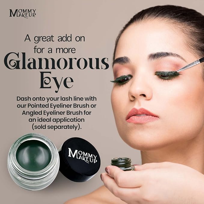 Mommy Makeup Waterproof Stay Put Gel Eyeliner Pot with Micropigments - Smudge-Proof, Long Lasting, Highly Pigmented Cream Eye Liner, 0.14 oz (Hunter)