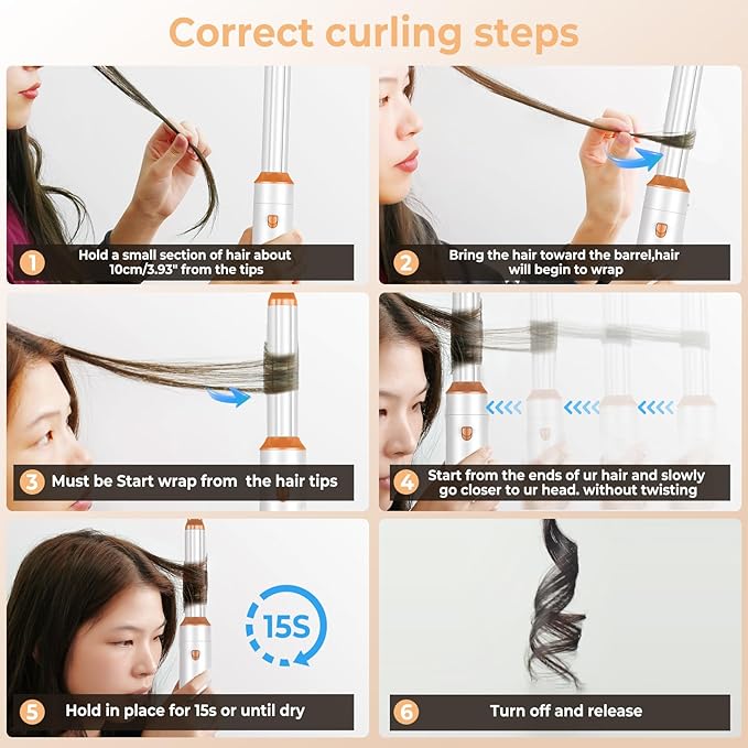 6 in 1 Blow Dryer Brush, Upgrade Hair Dryer Brush Set Negative Ion Air Styler Curling Wrap Air Curler, Hot Air Brush Curling Iron Hair Styling Tools As A Gift for Straight/Curl/Dry/Smooth