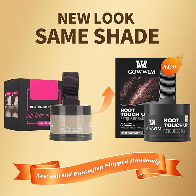 gowwim Hairline Powder (Med-Blonde) Instantly Hair Color Shadow Cover Gray Hair Root, Hair Touch-Up, Thin Hair Powder 0.14 Ounce