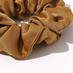 Silk Satin Scrunchies Women Hair Ties - Ivyu Big Scrunchy Ponytail Holder No Crease Hair Bands Soft Elastic No Hurt Your Hair for Vsco Girl Women Beige Gray Dard Yellow Light Yellow