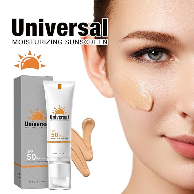Tinted Sunscreen for Face SPF 50,Universal Protector Solar Moisturizing SPF50 PA+++, Travel Size, No Sticky Refreshing Skin Care Solution for All Skin Type (2PC)