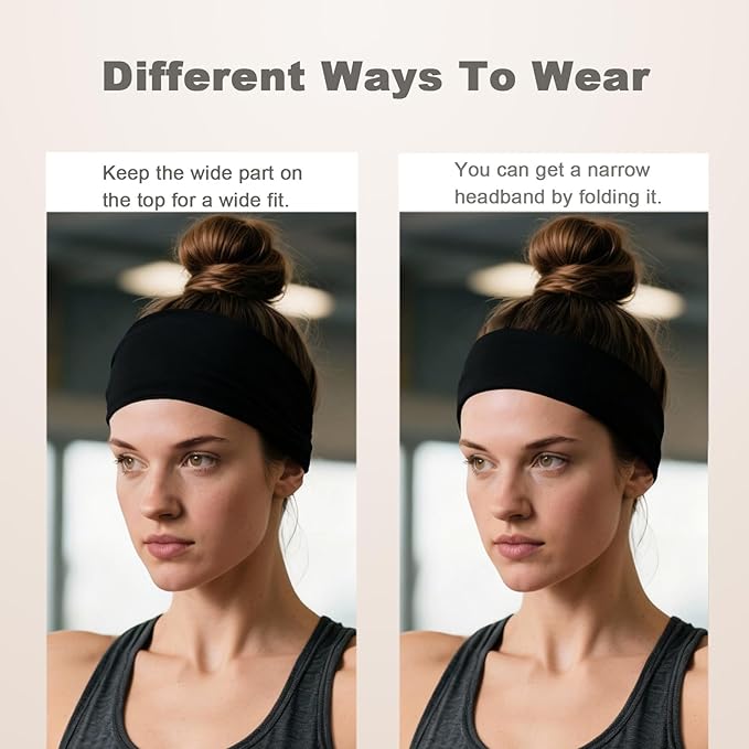 Headbands For Women Headband Elastic Soft Head Bands For Women's Hair Accessories Womens Fashion Yoga Fabric Hair Band 6 Pcs