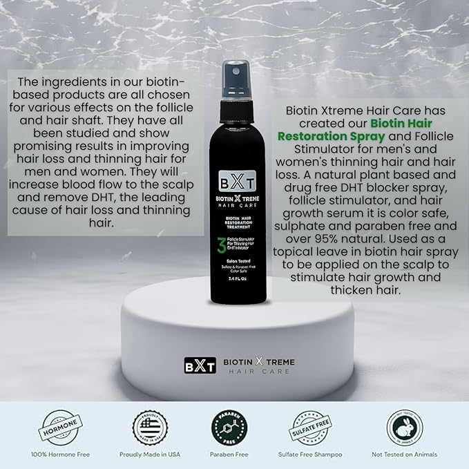 Biotin Xtreme Biotin Hair Restoration Spray and Hair Growth Serum