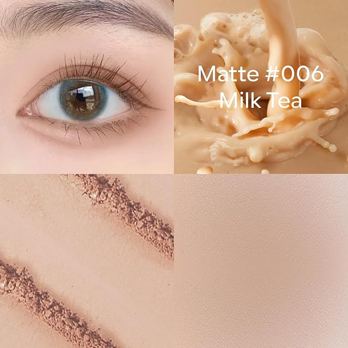 KYDA 2 Colors Single Matte Eyeshadow, Off White Vanilla + Nude Beige Brown, Ultra-fine Lightweight Powder, Daily Matte Pressed Eyeshadow, Moonlight & Milk Tea